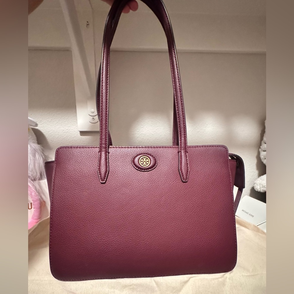 Tory Burch Plum Leather Tote
